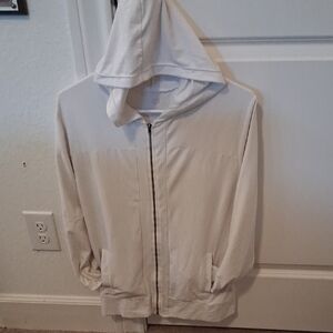 White Zip-Up Hoodie